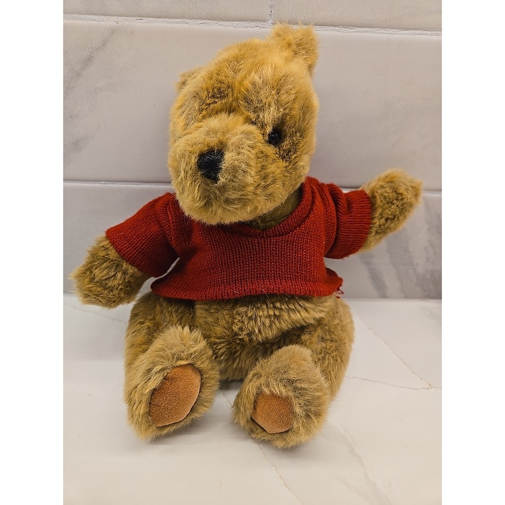 Vintage 12" GUND Inc Disney Classic Pooh Plush With Red Sweater